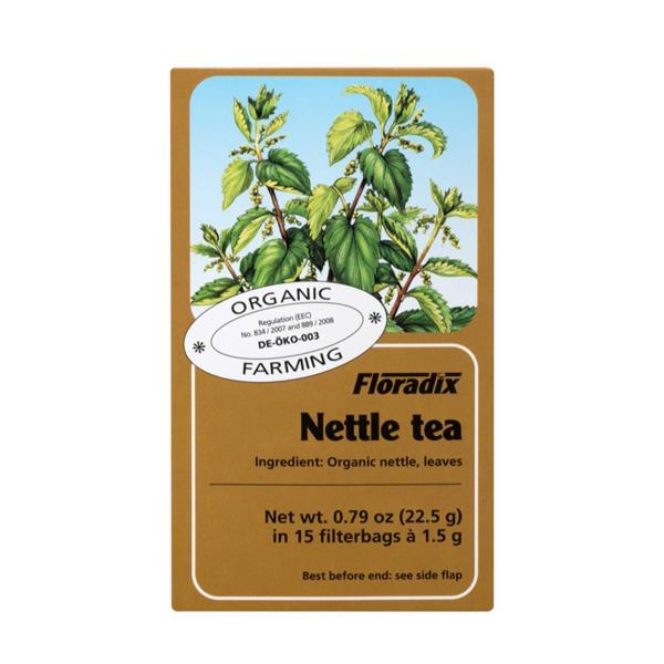 Salus-Haus Floradix Organic Nettle herbal tea bags for detoxification and natural vitality 15 bags pack.