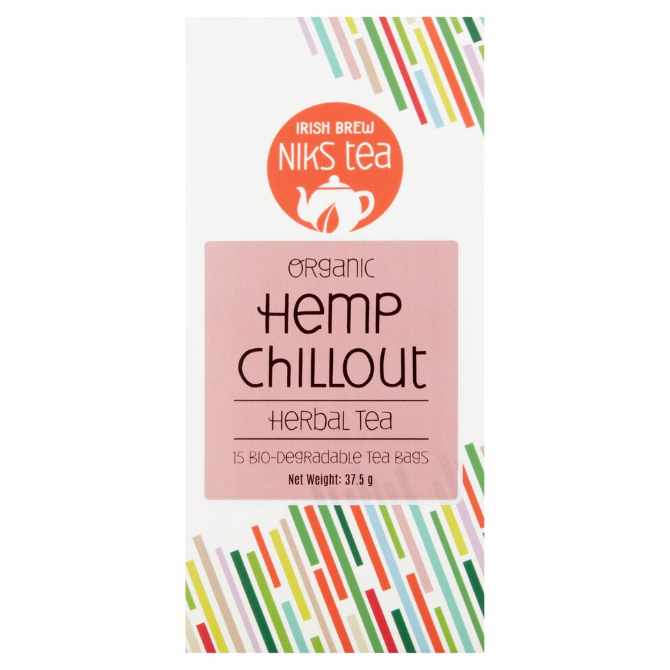 Niks Tea Irish Brew organic Hemp Chillout herbal tea, 15 bio-degradable tea bags, 37.5g.
