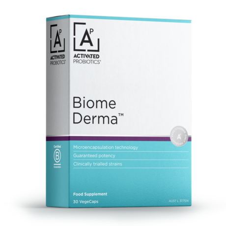 Biome Derma 1x30Caps targeted probiotic for clear skin and gut health internal skincare supplement Ireland.