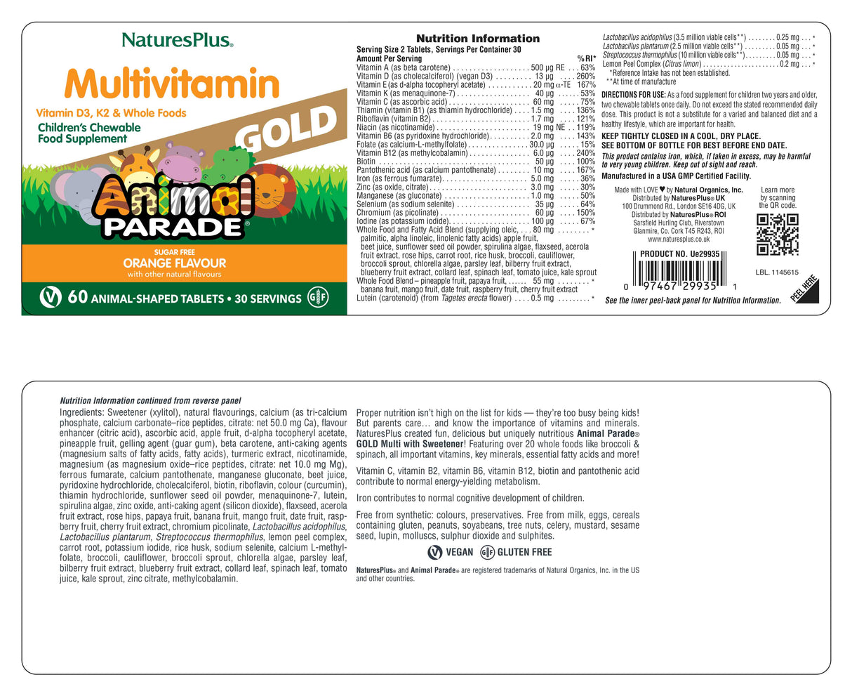 Animal Parade® GOLD Multivitamin Children's Chewables - Orange