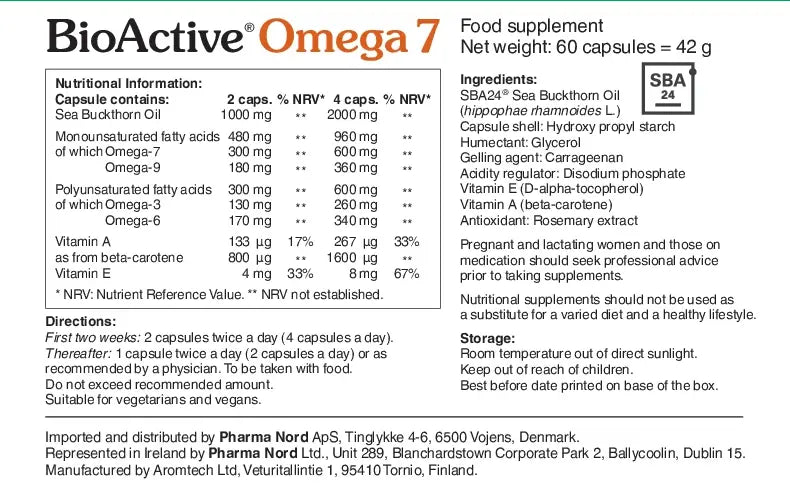 PharmNord Omega 7 Sea Buckthorn Oil – 60 Capsules