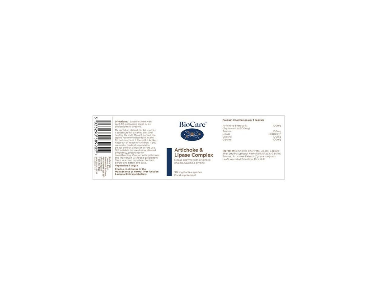 Biocare Artichoke & Lipase Complex (90cps)