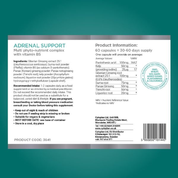 Cytoplan Adrenal Support - 60 capsules