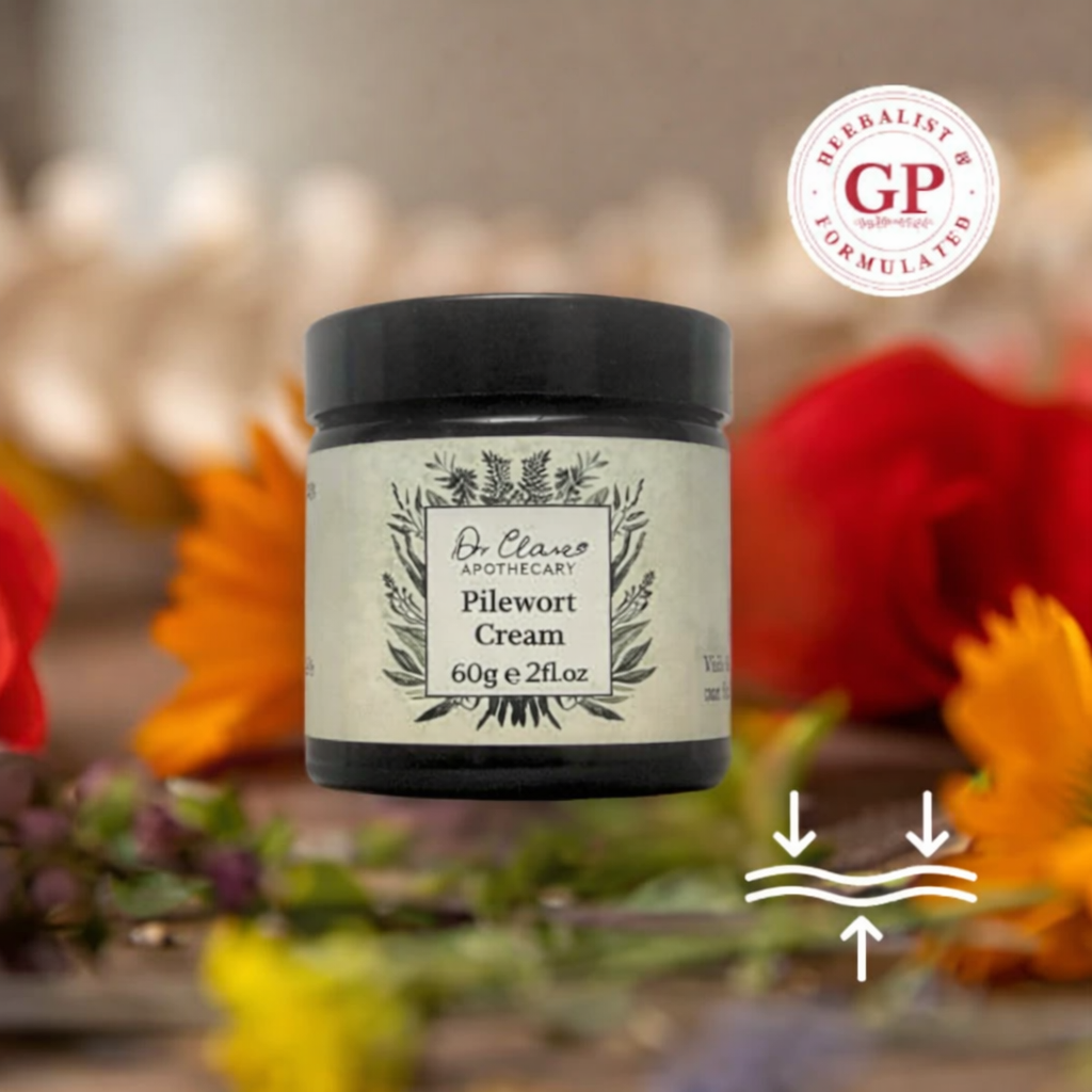 Dr Clare Pilewort Cream – natural herbal cream for soothing sensitive skin with aloe vera, witch hazel and comfrey