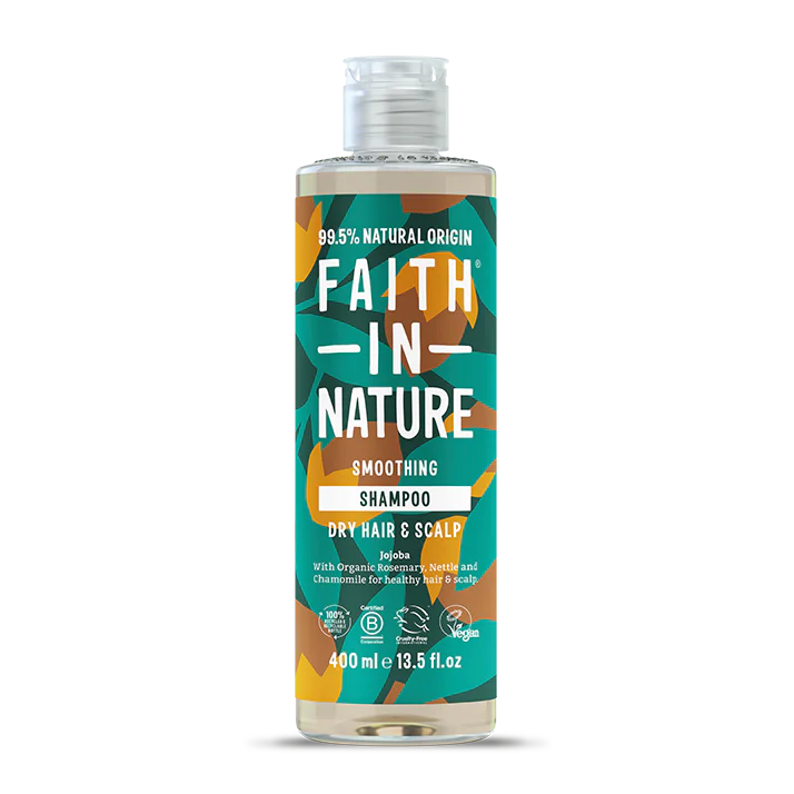 Faith In Nature Jojoba Smoothing Shampoo bottle 400 ml.
