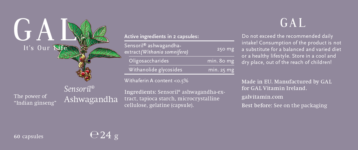 GAL Vitamins Ashwagandha (Sensoril) 60 capsules