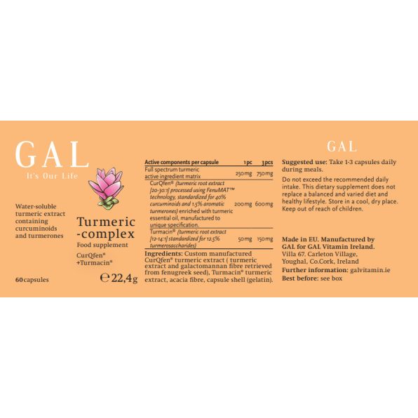 GAL Vitamins Turmeric Complex 60 Caps