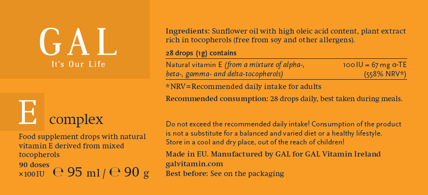 GAL Vitamins Vitamin E Liquid - 90 servings