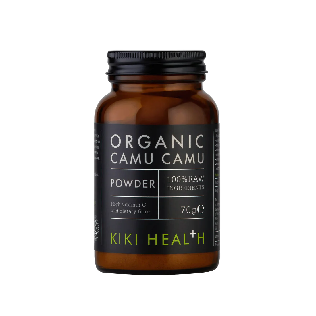 KIKI Health organic camu camu powder 70g superfood high in vitamin C for immune support, antioxidants, energy and skin health.