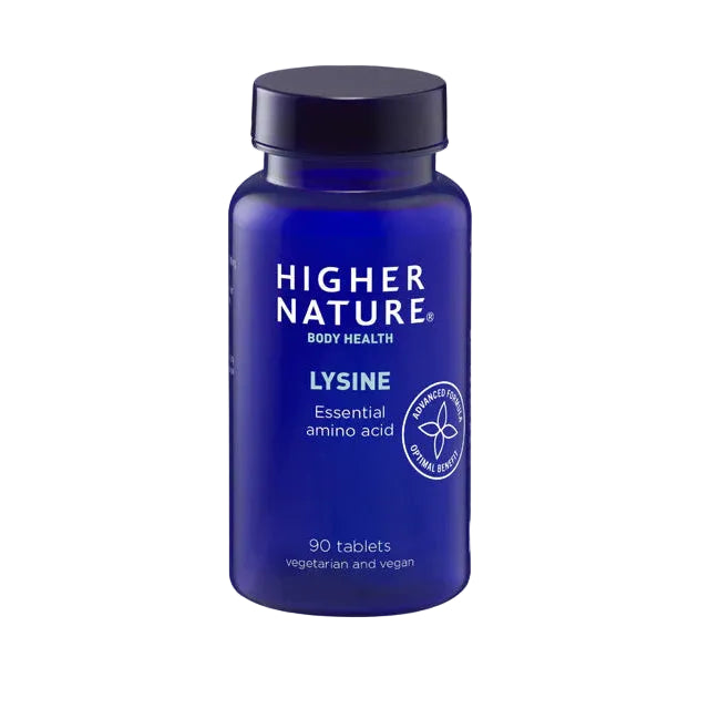 Higher Nature Lysine essential amino acid, 90 vegan tablets.