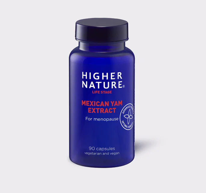 Higher Nature Mexican Yam Extract, 90 vegan menopause support capsules.
