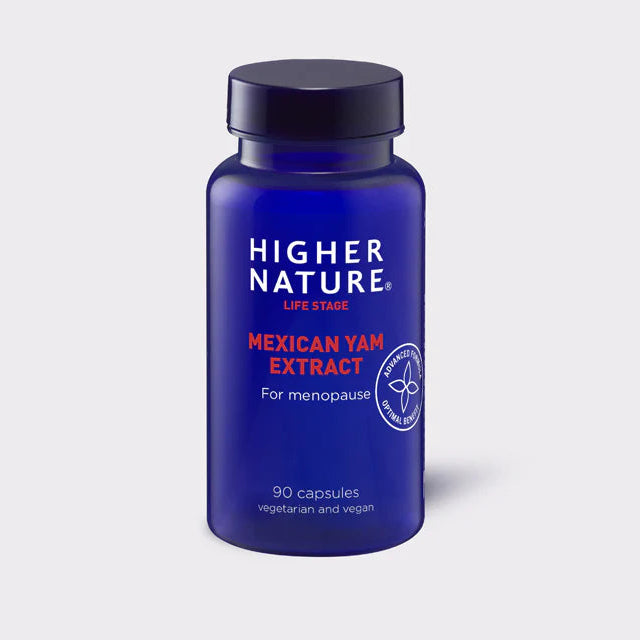 Higher Nature Mexican Yam Extract, 90 vegan menopause support capsules.