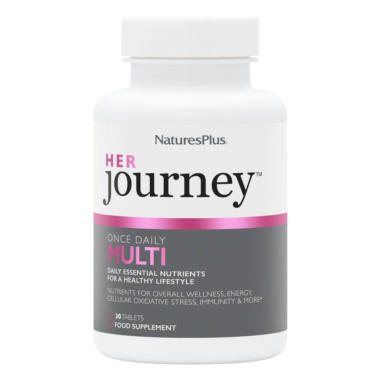NaturesPlus Her Journey Once Daily Multi supplement bottle on a white background
