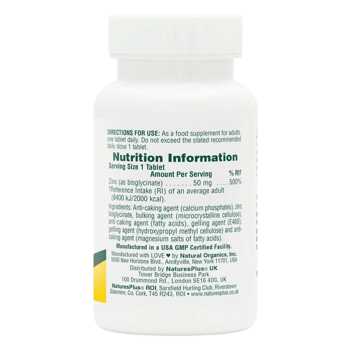 Natures Plus Zinc 50mg - 90 tabs