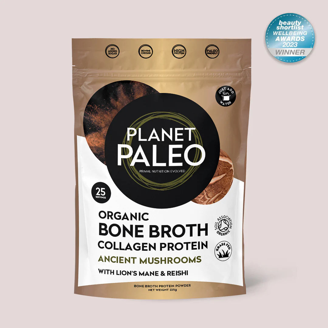 Planet Paleo Bone Broth Collagen Protein - Ancient Mushroom 225g