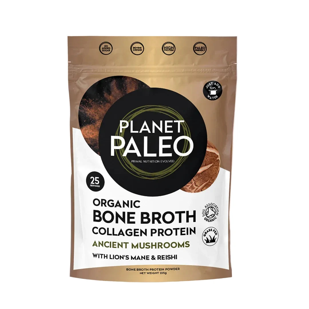 Planet Paleo Bone Broth Collagen Protein - Ancient Mushroom 225g