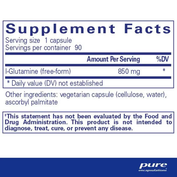 Pure Encapsulations L-Glutamine 850mg - 90 capsules