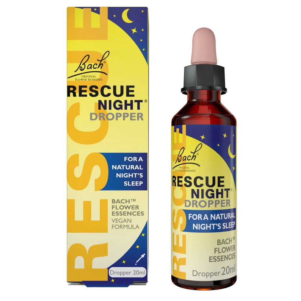 Bach Rescue Night 20ml dropper for a natural night's sleep.