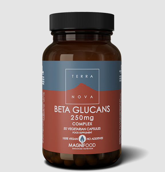 Terranova Beta‑Glucans 250 mg Complex – immune support supplement with high‑strength beta‑glucans to help support natural defences and everyday wellbeing.