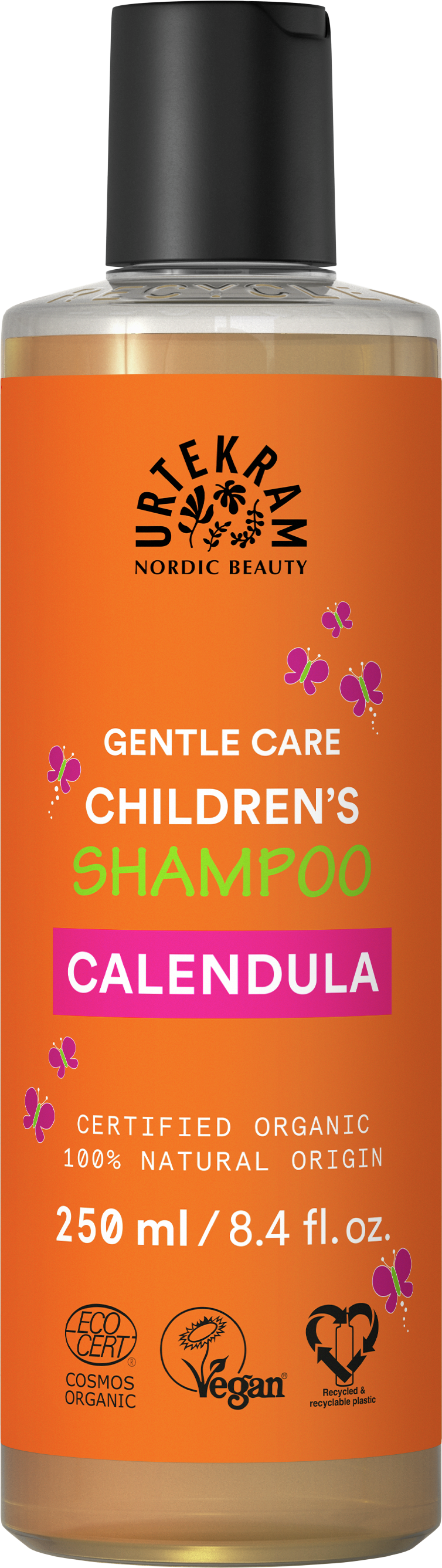 Urtekram Nordic Beauty Calendula Gentle Care Children's Shampoo, certified organic and 100% natural origin.