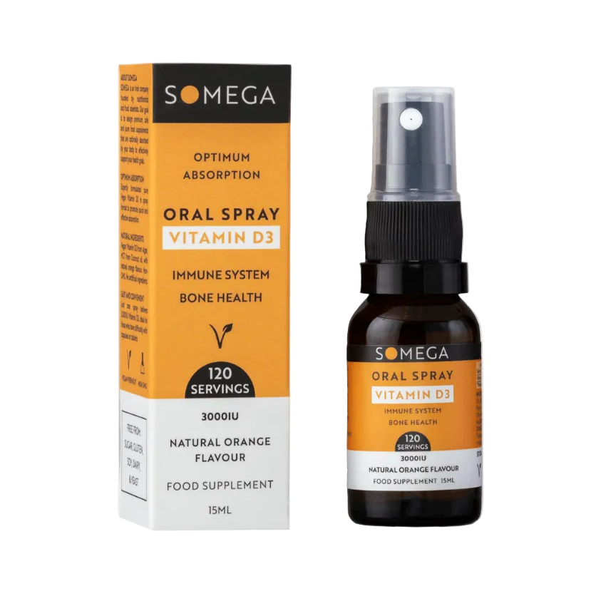 GoSome Vitamin D3 oral spray for immune health and bone strength 30ml bottle.