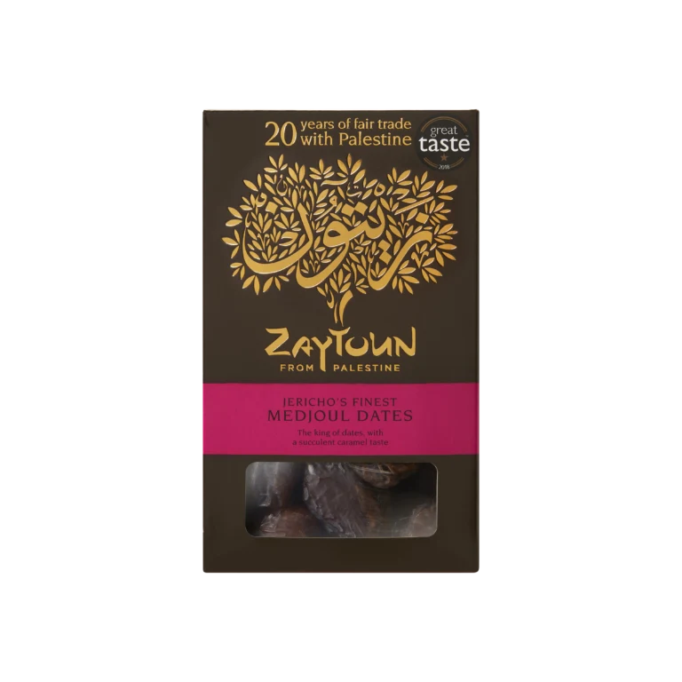 Zaytoun Jericho's Finest Medjoul Dates fair trade box.