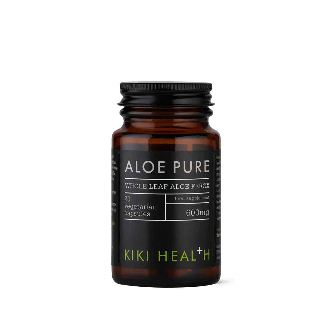 KIKI Health Aloe Pure vegicaps 20 capsules with Aloe ferox for digestive health, bowel support and natural gut cleansing.
