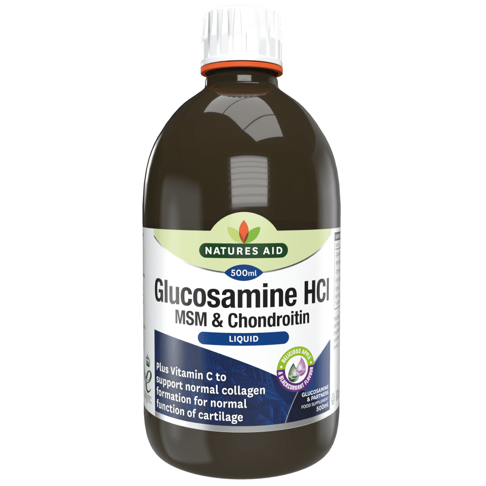 Natures Aid Glucosamine HCl, MSM, and Chondroitin liquid supplement 500ml.