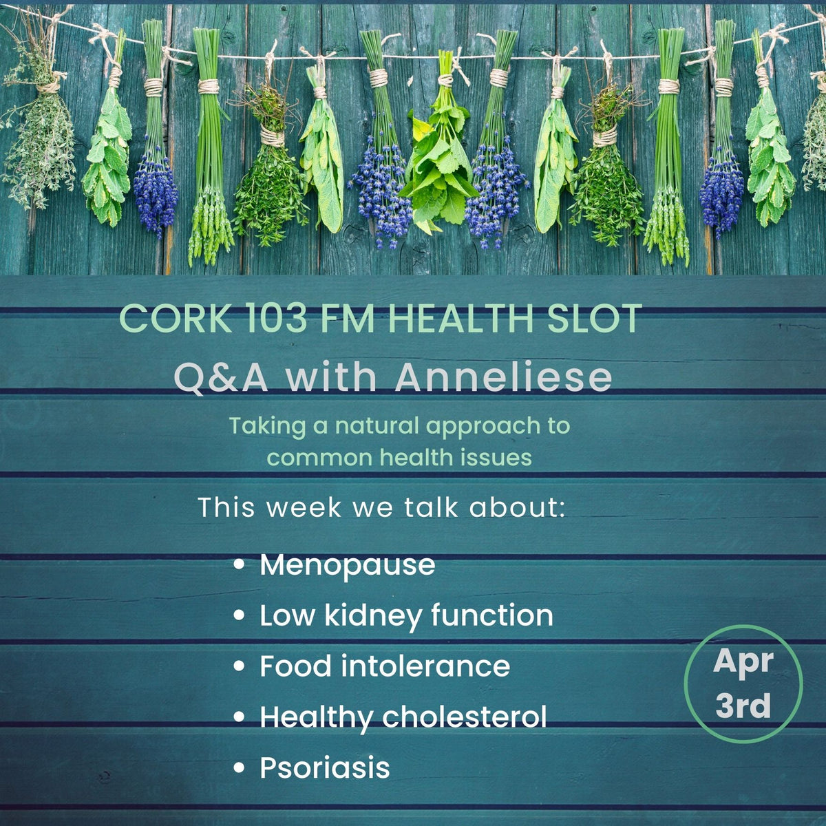 Cork 103FM Health Slot with Anneliese Dressel