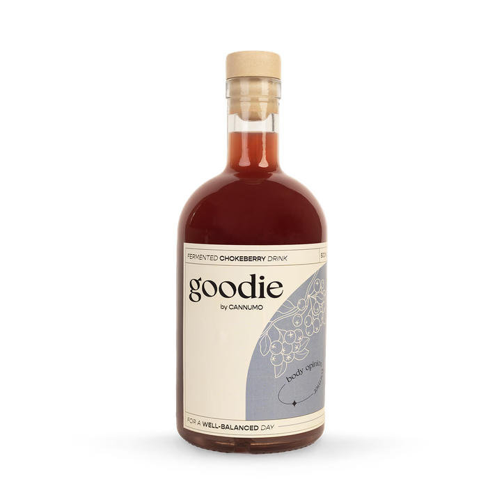 Goodie by Cannumo fermented chokeberry drink, a beverage designed for a well-balanced day.