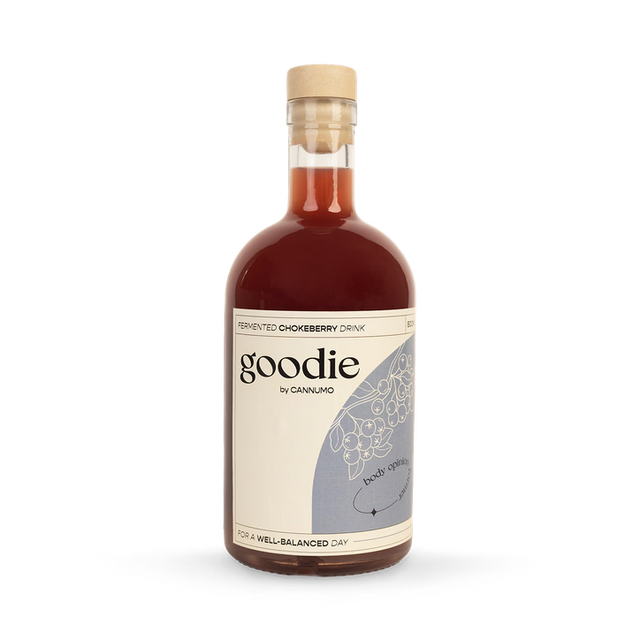 Goodie by Cannumo fermented chokeberry drink, a beverage designed for a well-balanced day.