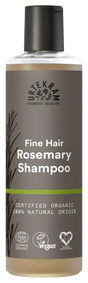 Urtekram Nordic Beauty Rosemary Shampoo for fine hair, 250ml bottle, certified organic, 100% natural origin, and vegan.