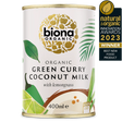 Biona Organic Green Curry Coconut Milk with lemongrass, 400ml can, winner of the Natural & Organic Innovation Awards 2023 for Best New Food Product.