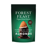Forest Feast Peppermint Cream Dark Chocolate Almonds pouch.