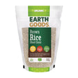 "Earth Goods organic short grain brown rice, 500g pack, non-GMO, gluten-free, and high in fiber."