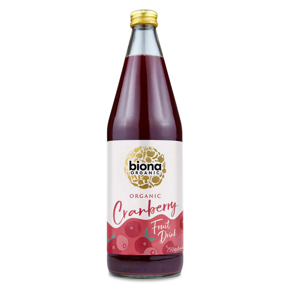 Biona Organic Cranberry Fruit Drink, 750ml bottle.