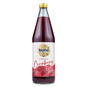 Biona Organic Cranberry Fruit Drink, 750ml bottle.
