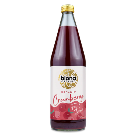 Biona Organic Cranberry Fruit Drink, 750ml bottle.
