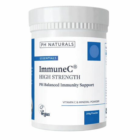 Holford Nutrition Immune-C high strength powder with Zinc and Elderberry for immune support 200g tub.
