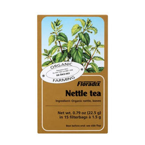 Salus-Haus Floradix Organic Nettle herbal tea bags for detoxification and natural vitality 15 bags pack.