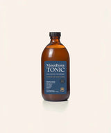 MossBoss Tonic Lion's Mane & Blueberry Limited Edition, 500ml glass bottle featuring Wild Irish Sea Moss, apple cider vinegar, ginger, and lemon.