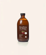 MossBoss Tonic Tart Cherry & Ginger, 500ml glass bottle featuring Wild Irish Sea Moss and apple cider vinegar.