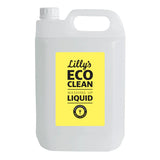 Lilly's Eco Clean lemon scented washing-up liquid, 5-liter bulk refill container, made in Ireland with lemon essential oil.