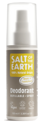 Salt of the Earth Amber & Sandalwood Deodorant Spray, a 100ml, 100% natural origin, vegan-friendly, and cruelty-free refillable deodorant spray.