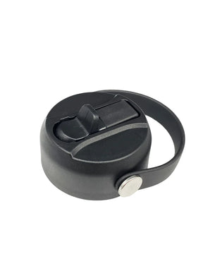"Black Adventure sports lid featuring a convenient flip-top spout and a sturdy carry loop."
