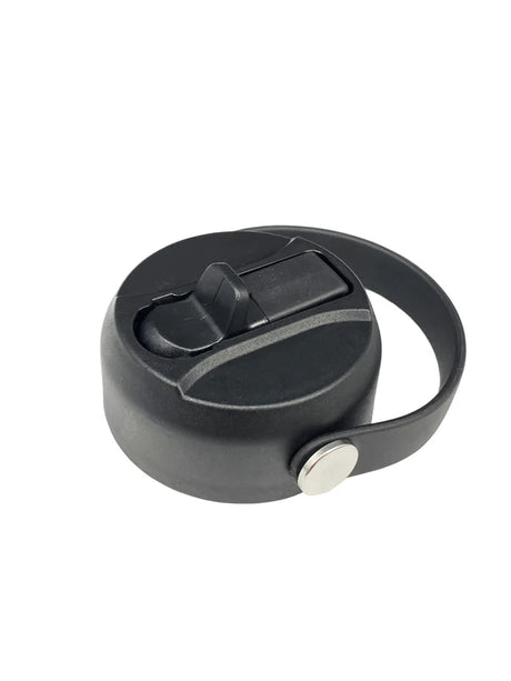 "Black Adventure sports lid featuring a convenient flip-top spout and a sturdy carry loop."