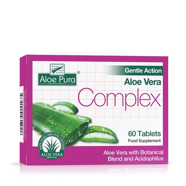 Aloe Pura Laboratories Aloe Vera Complex, 60 tablets, food supplement with botanical blend and acidophilus.