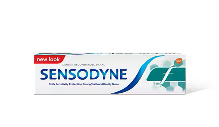 Sensodyne Fluoride toothpaste 75ml for sensitive teeth protection and cavity prevention, Ireland health store.