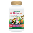 Nature's Plus Animal Parade Gold children's chewable multivitamin 120 assorted tablets with probiotics and Vitamin K2 for immune and bone support.