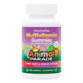 Nature's Plus Animal Parade children's chewable multivitamin 180 tablets cherry flavour for immune and growth support.